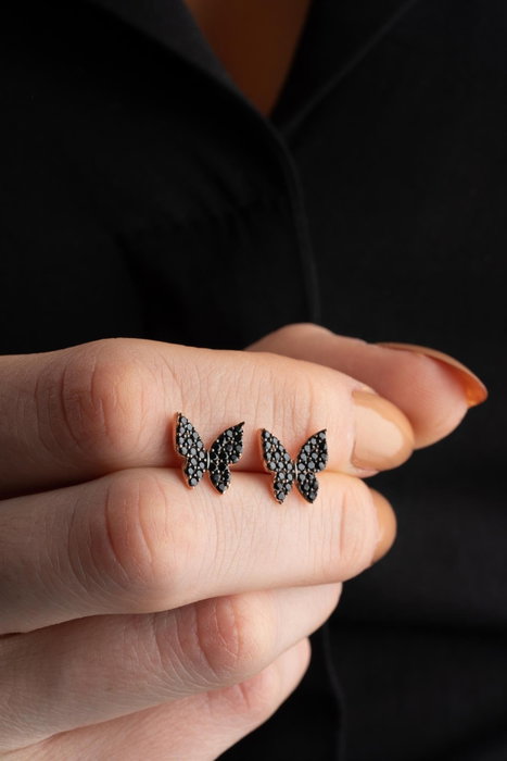 Heliophilia Silver Pendientes de Plata de Ley 925 con Oro Rosa y Circón